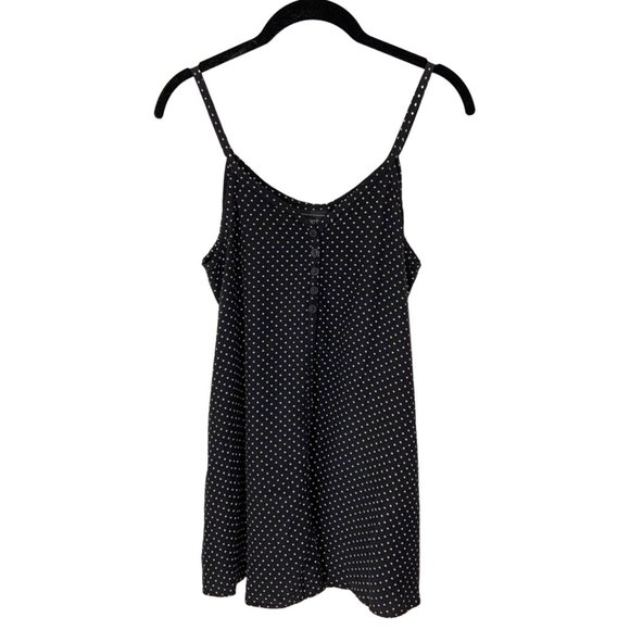 Anxiety Dresses & Skirts - Vintage Strapless Polka Dot Tie Back Button Front Sleeveless Mini Dress
